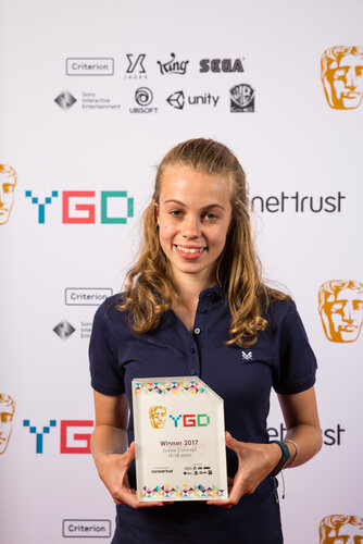 Event: BAFTA Young Game Designers AwardsDate: Saturday 8 July 2017Venue: BAFTA, 195 PiccadillyHosts: Dev Griffin & Georgie Barrat -Area: Winners Branding Board